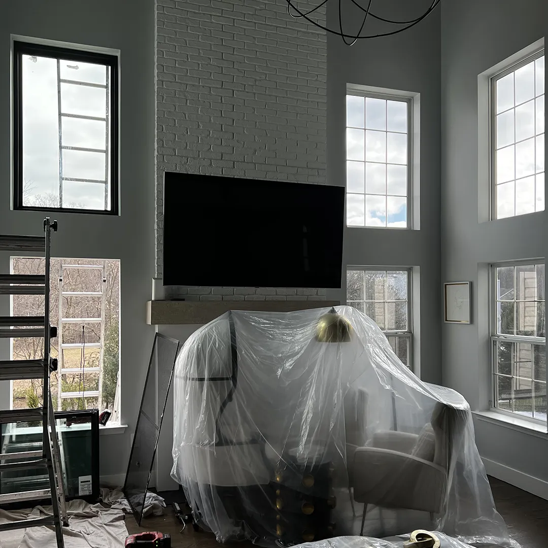 Living room window openings before replacement work