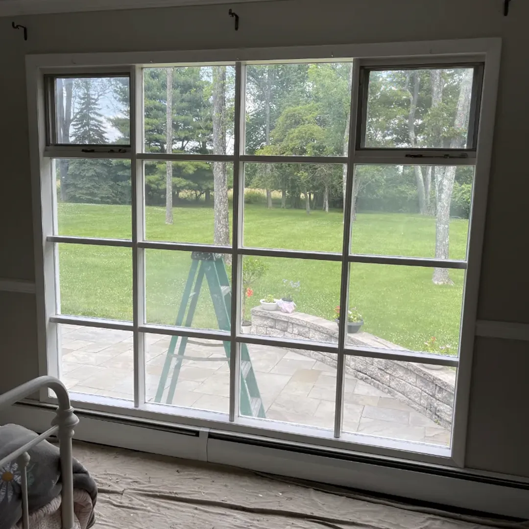 Interior window wall before replacement