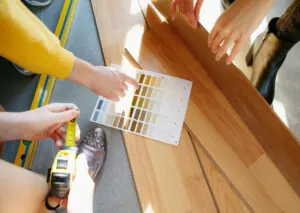 A couple determining their goal for door replacement