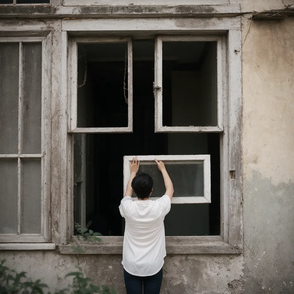 Guy picking up old window in Bucks County PA