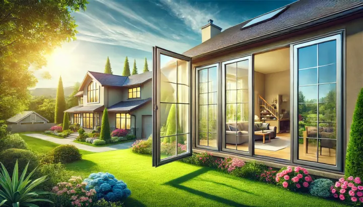 A nice house with cool windows