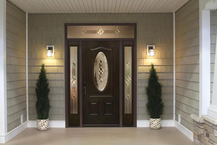 Modern ProVia entry door with vertical glass