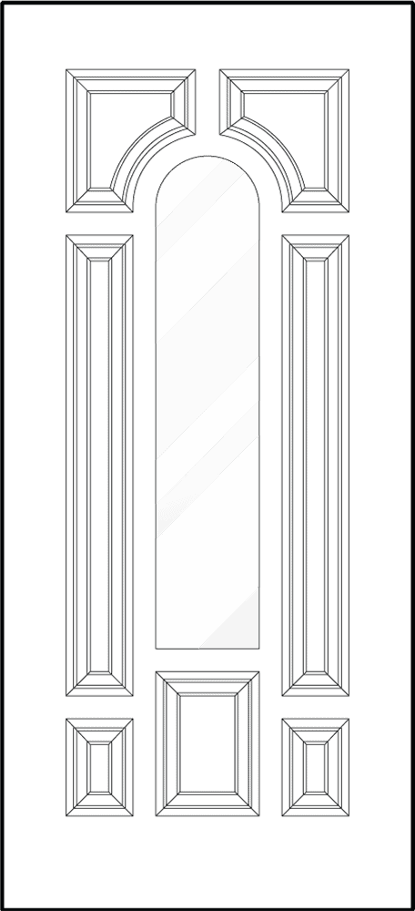 Signet fiberglass entry door style 243 panel sketch