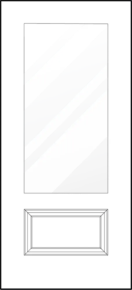 Signet fiberglass entry door style 440-1P-1 panel sketch