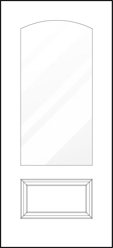 Signet fiberglass entry door style 449-1P panel sketch