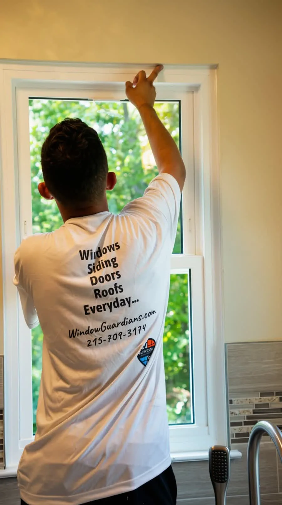 Installer checking the top of a new window