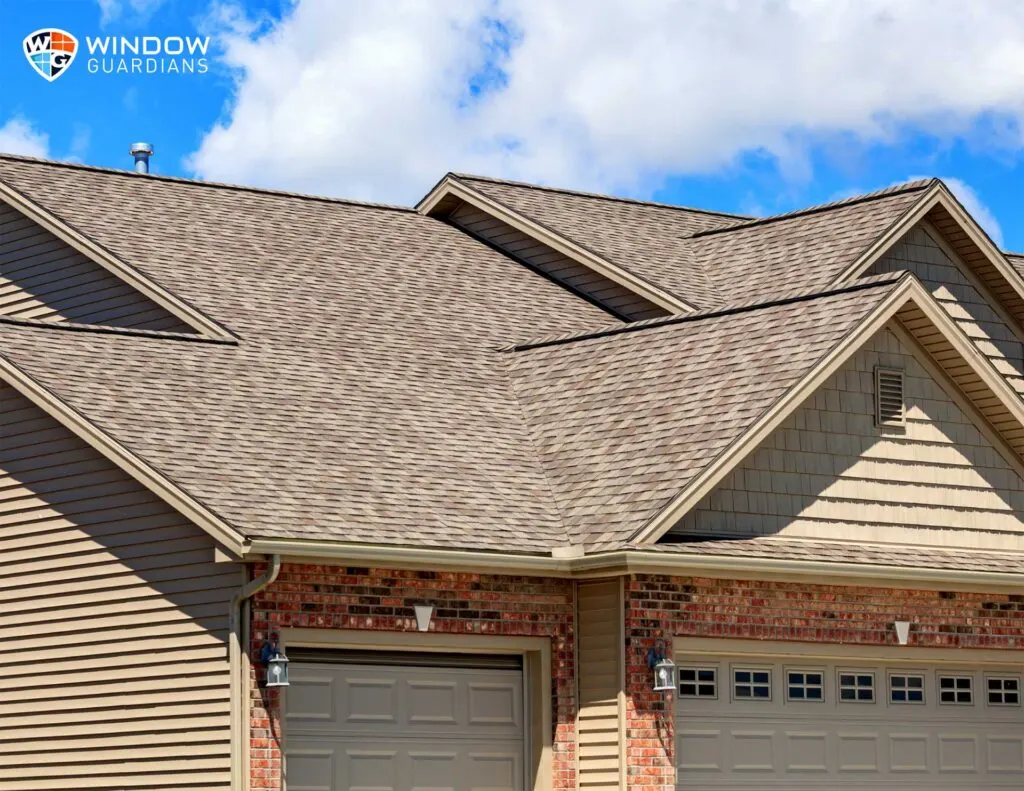 Completed roof installation on a suburban home