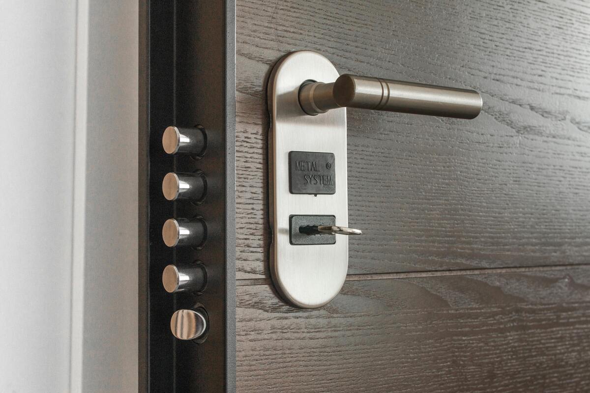 An entry door with enhanced security lock